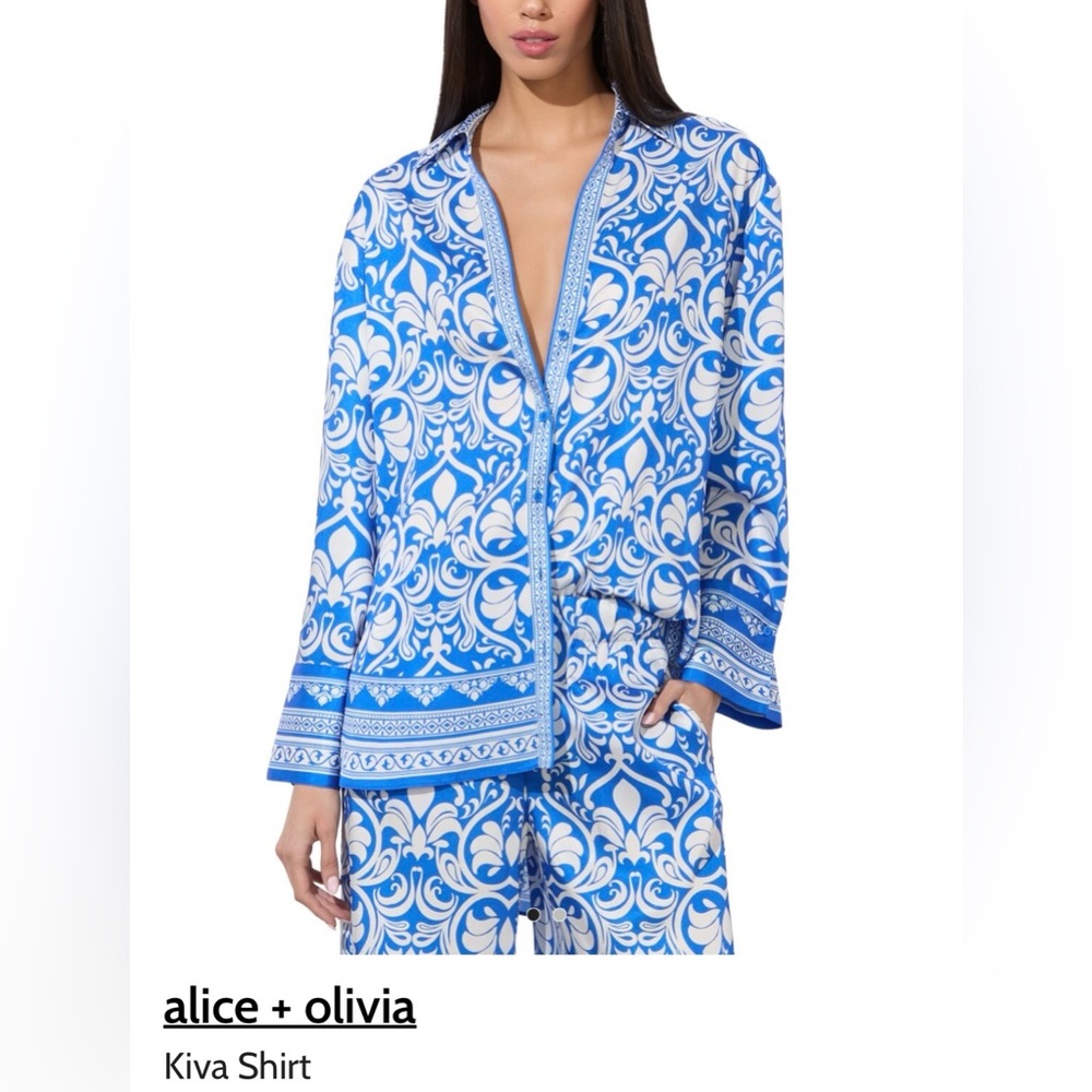 NWT GORGEOUS ALICE + OLIVIA KIVA button up Shirt -Size S